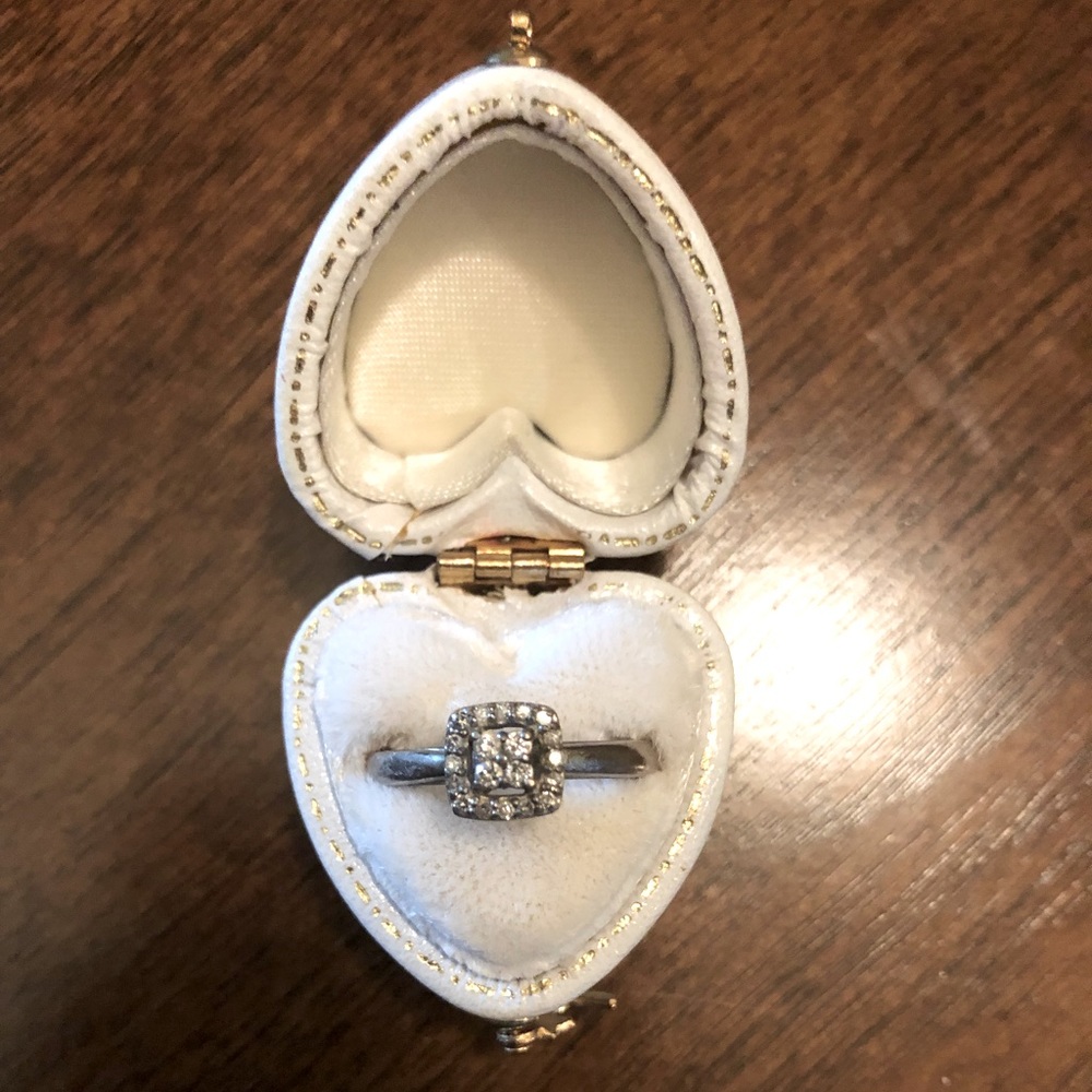 Sterling silver and diamond ring. Size 5.5